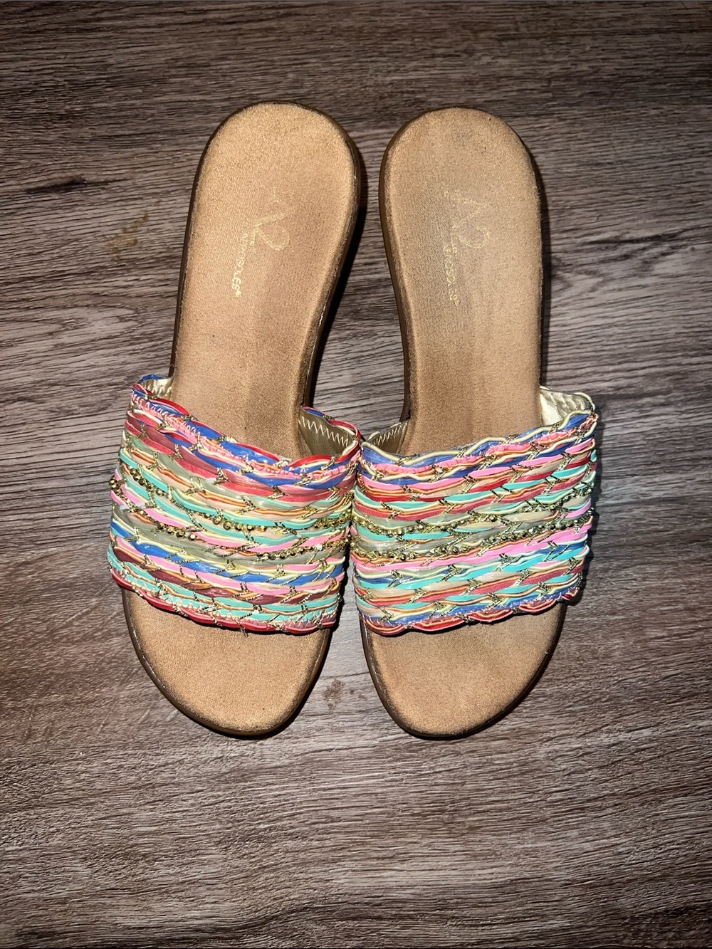 A2 By Aerosoles Multicolor Braided Slide Sandals